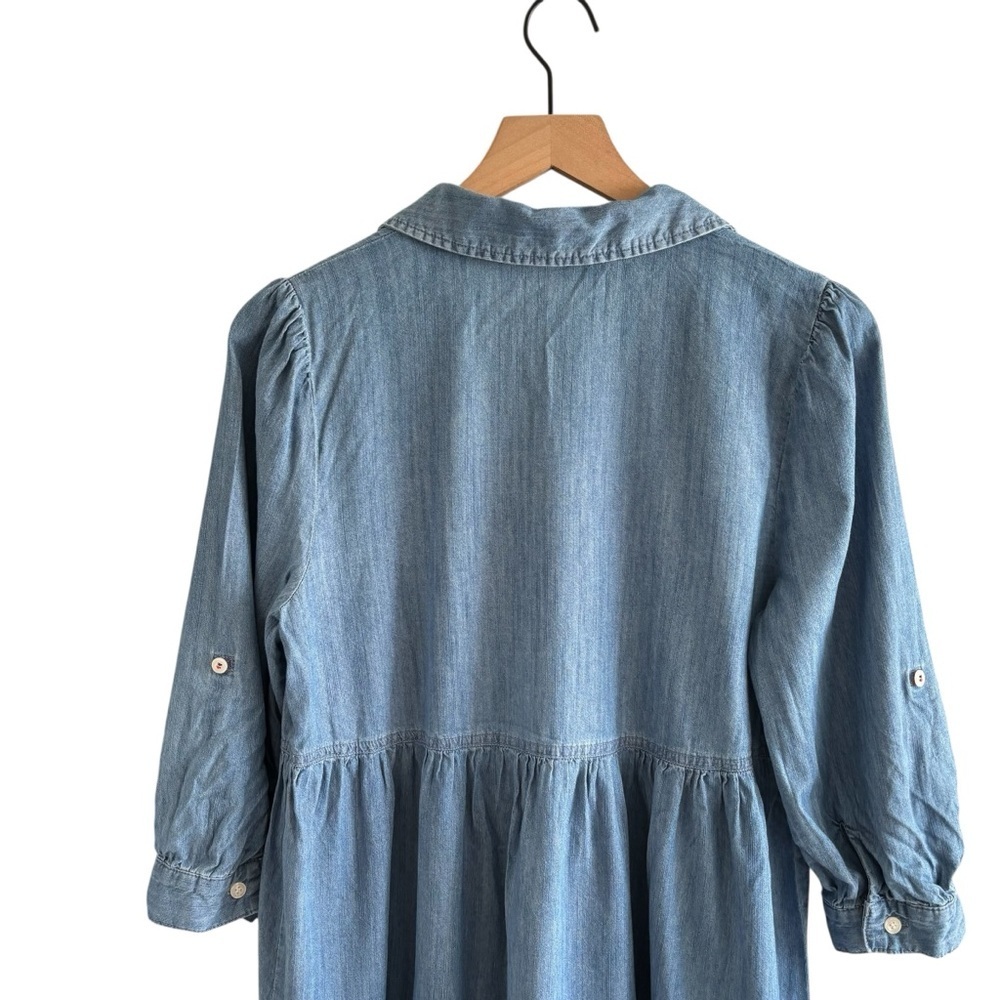 Tommy Hilfiger Tiered Chambray Shirtdress Size 6 Casual Western Boho Cottagecore - Picture 10 of 16